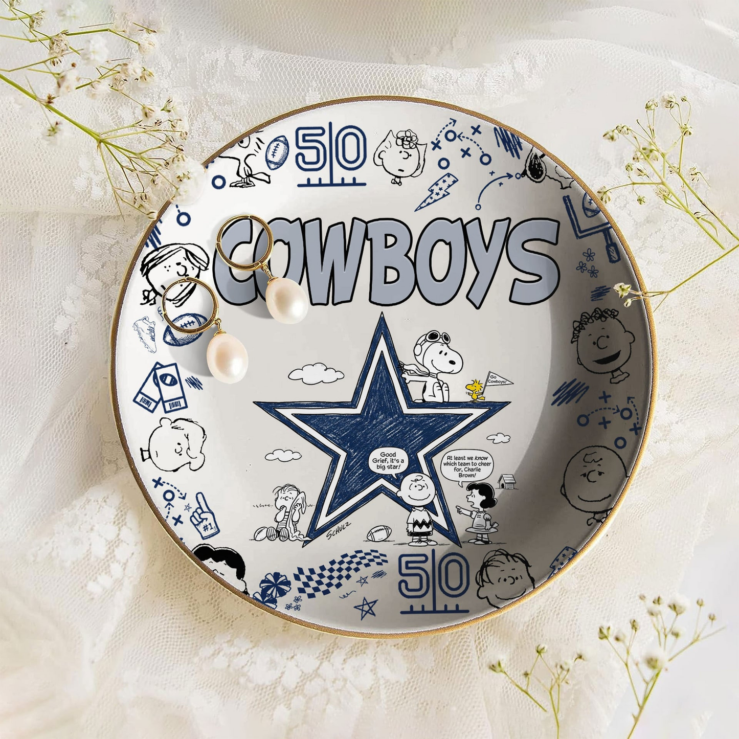DAL x NFL Premium NFL Snoopy Jewelry Dish 0406 DatND DVT