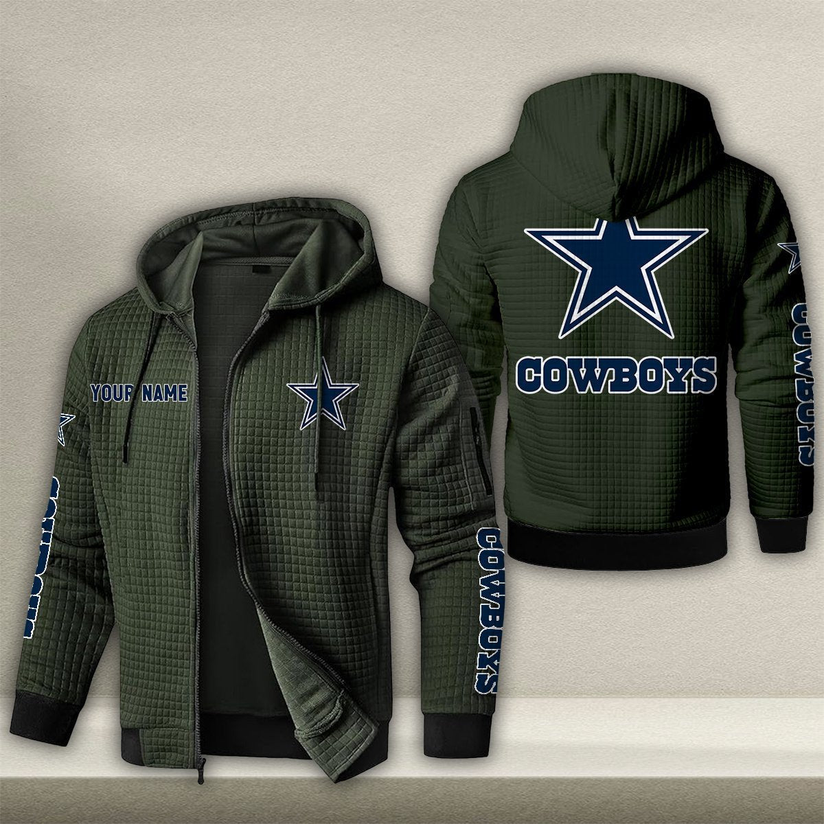 DAL x NFL Quilted Zip Hoodie DatND DVT