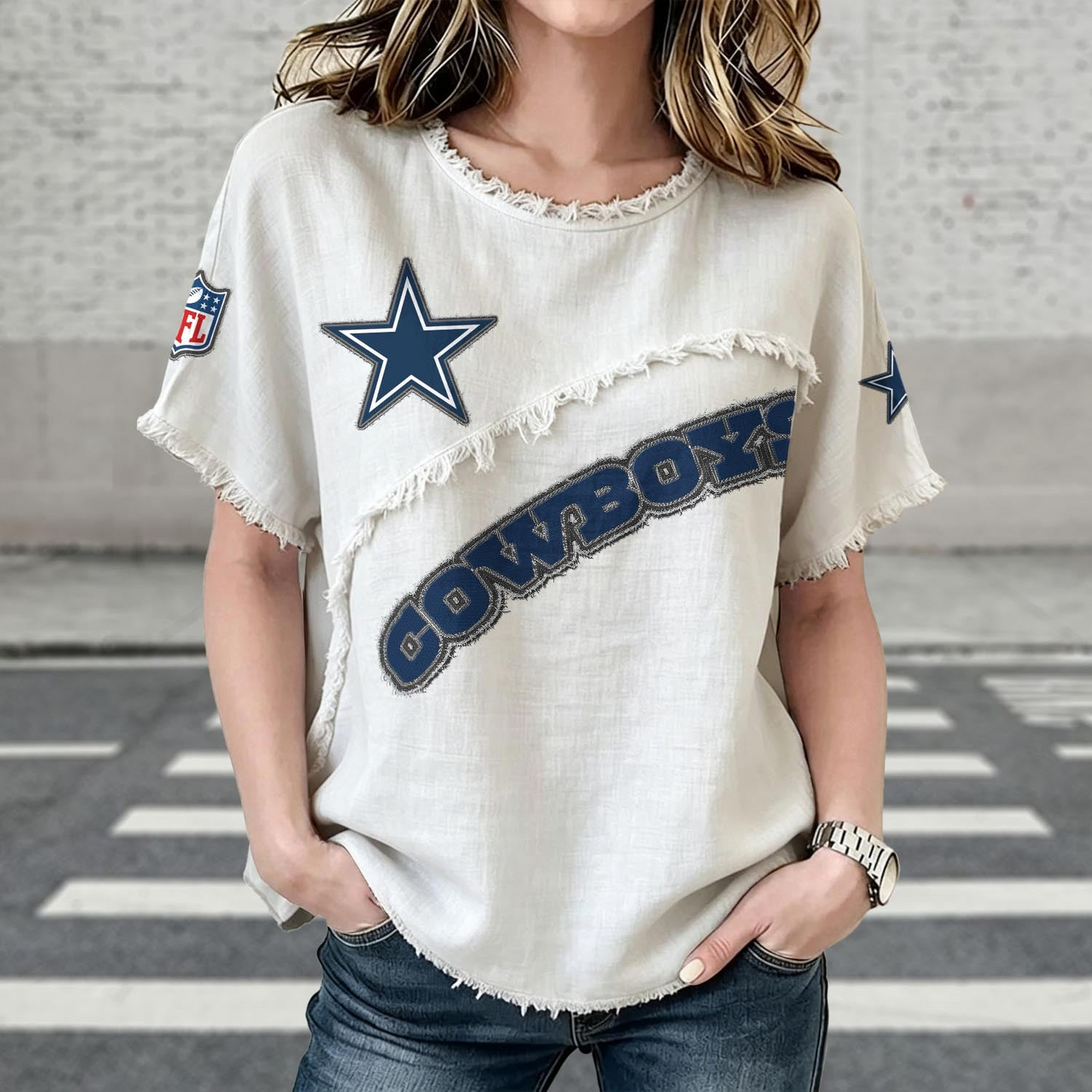 DAL x NFL Womenƒ??s Vintage O-Neck 2905 DatND DVT