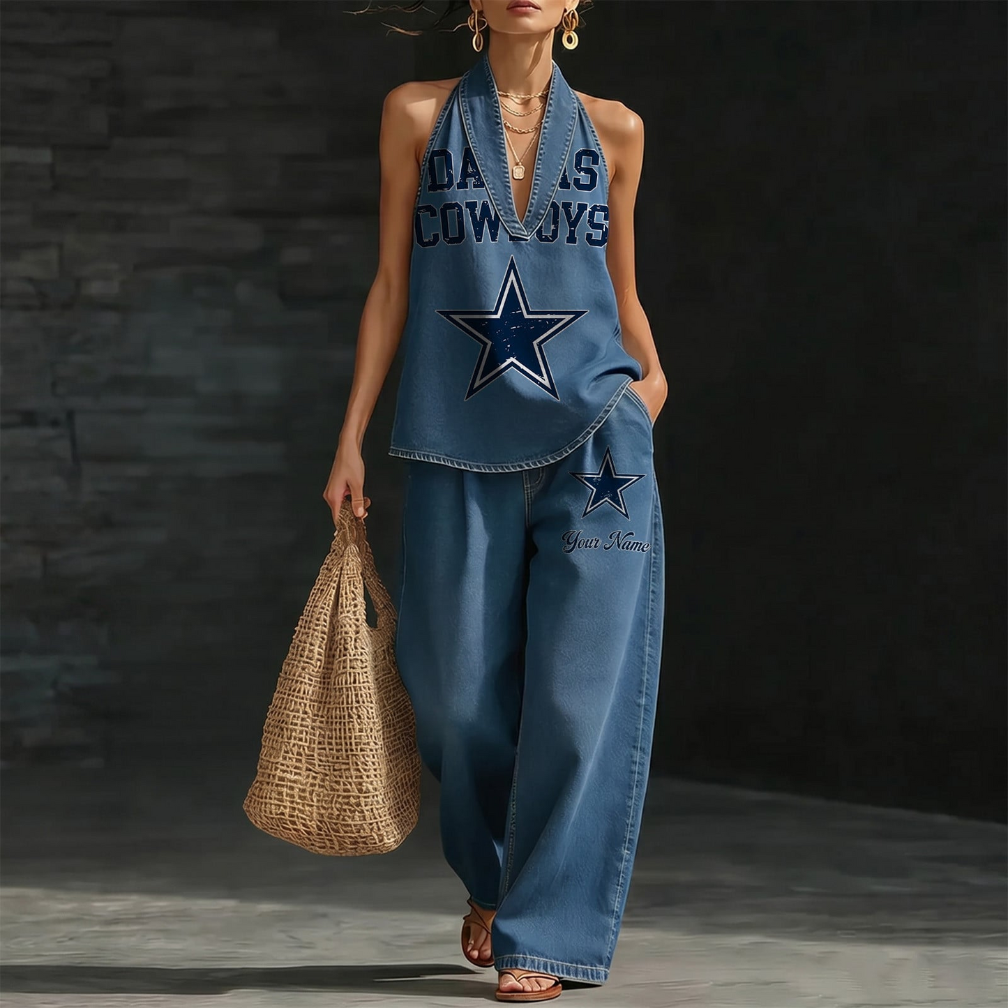 DAL x NFL Women's Vintage Washed Denim Suit DATND TANTD 030626