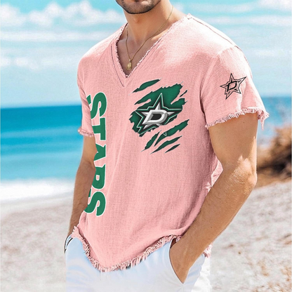 DAL x NHL V-Neck Linen Beach Shirt 1905 DatND DVT