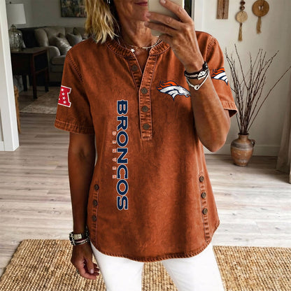 DEN x NFL Womenƒ??s Denim Casual Tops DATND LBN 190526