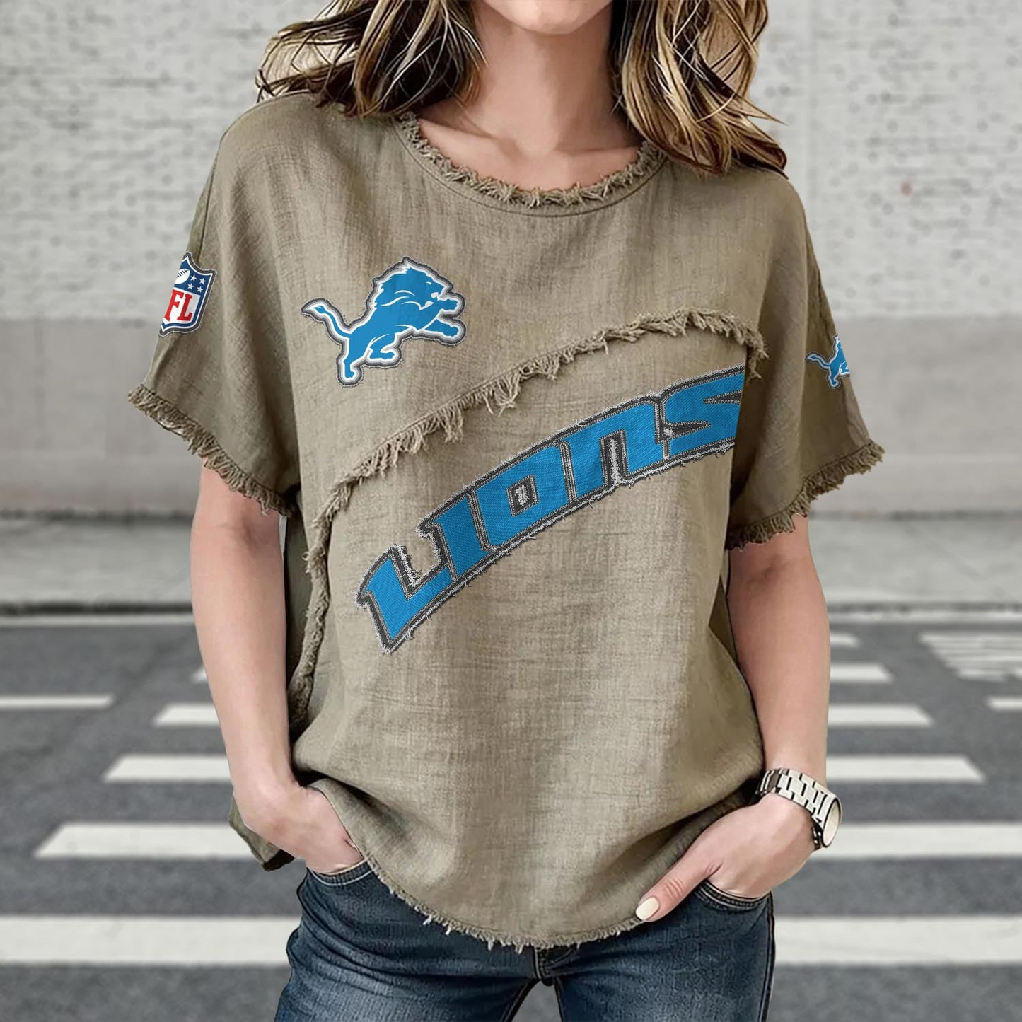 DET x NFL Womenƒ??s Vintage O-Neck 2905 DatND DVT