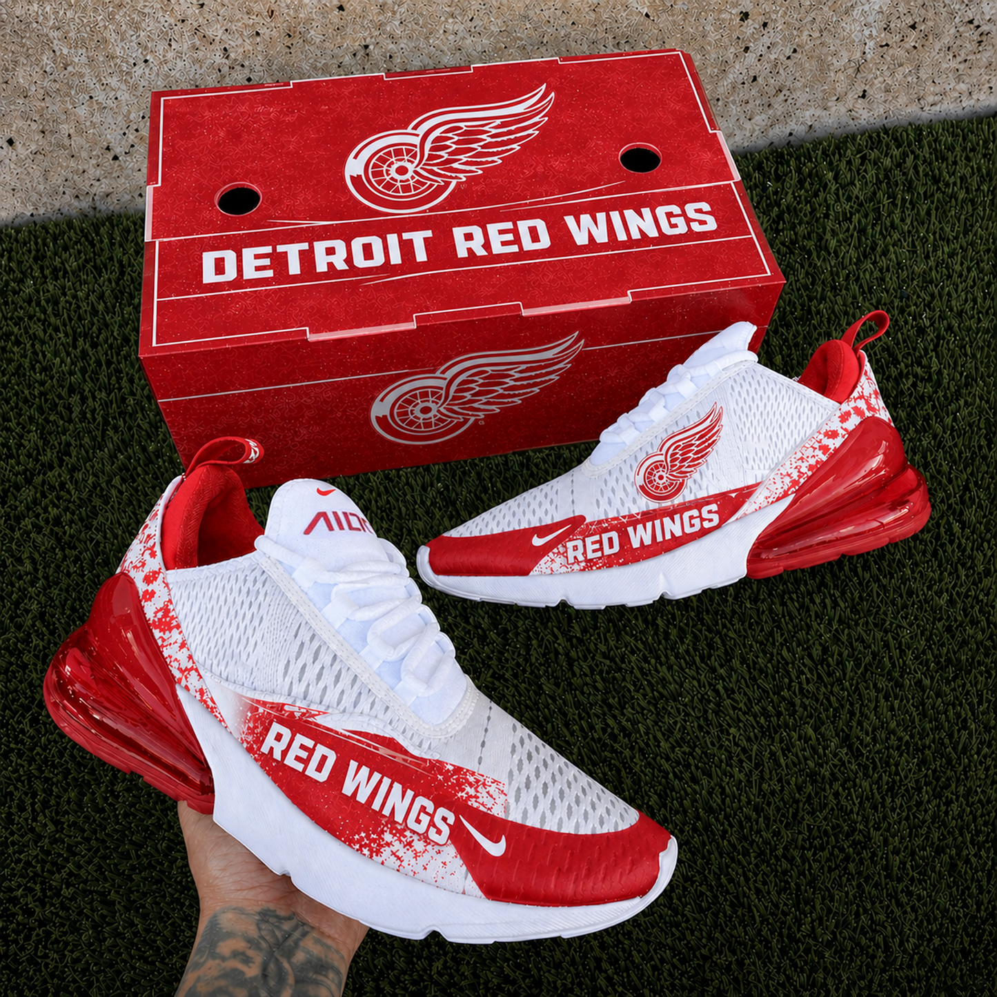 DET x NHL Nike Air Max 270 Shoes 0505 DatND DVT
