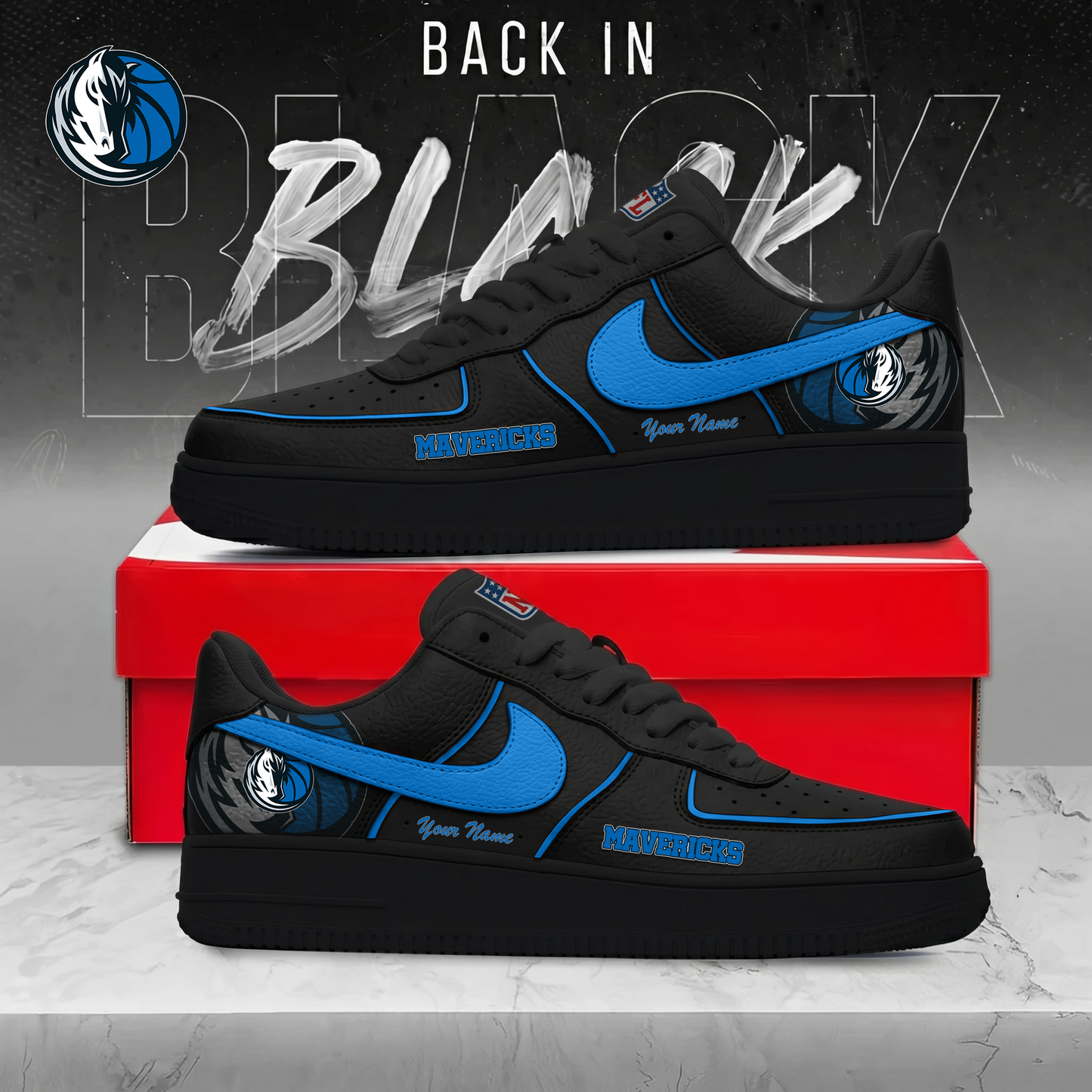 DM x NBA Back In Black AF1 Sneakers 270626