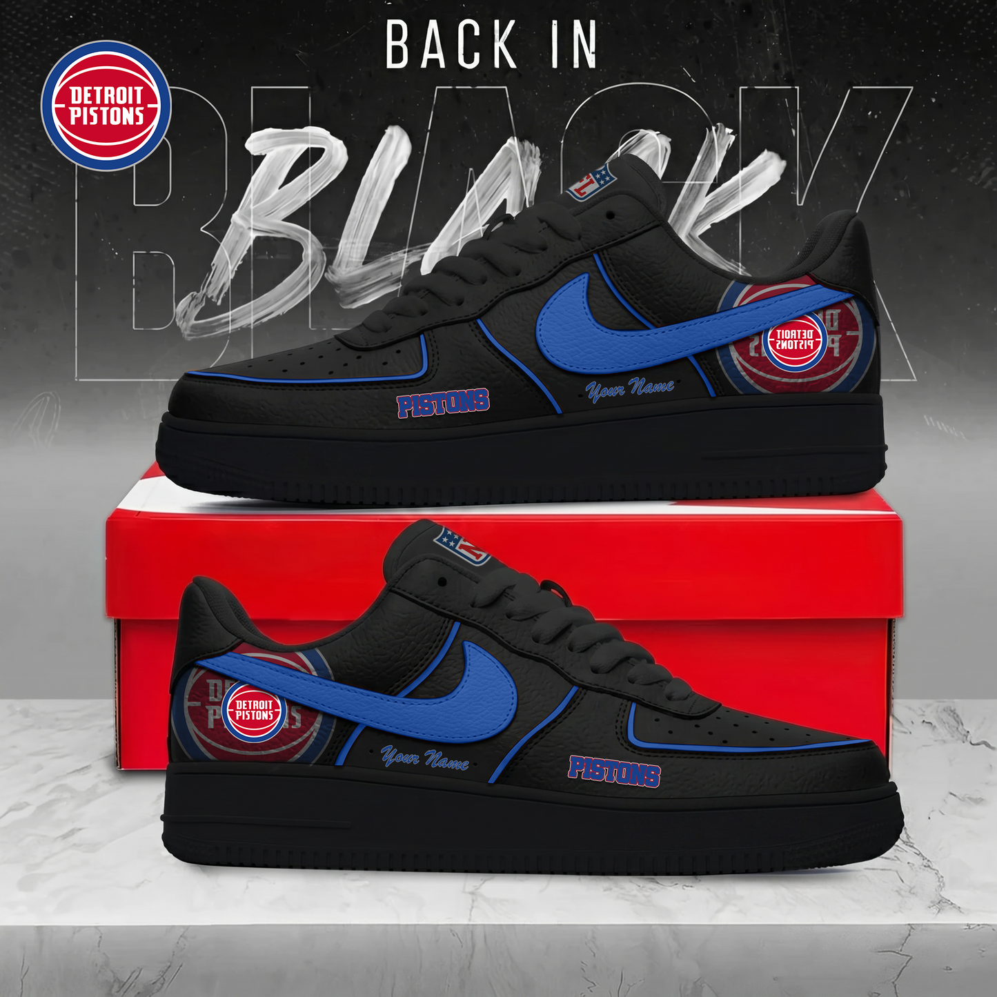 DP x NBA Back In Black AF1 Sneakers 270626