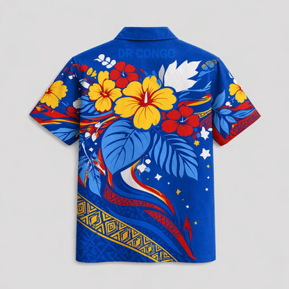 DR Congo World Cup 2026 Floral Hawaiian Shirt PVT02 DATND LBN 90526
