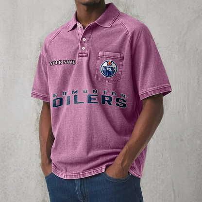 EDM x NHL Men's Distressed Turn-Down Collar Polo DATND TANTD 250526
