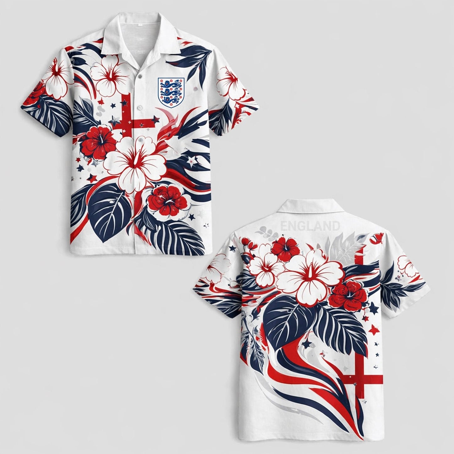 England World Cup 2026 Floral Hawaiian Shirt PVT02 DATND LBN 90526