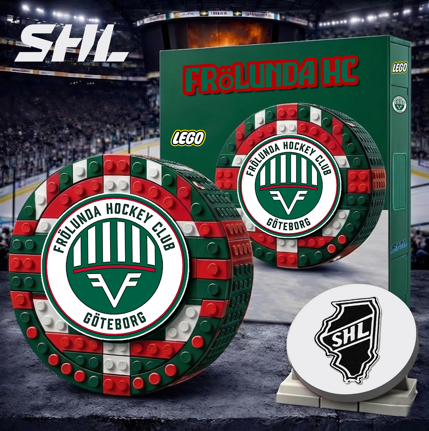 FHC x SHL Hockey 3D Puck Building Block Set Limited Editions NDT VHM 130426