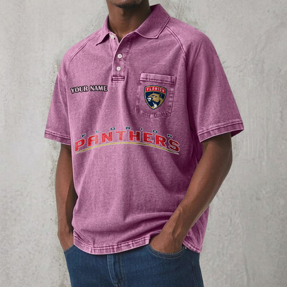 FLA x NHL Men's Distressed Turn-Down Collar Polo DATND TANTD 250526