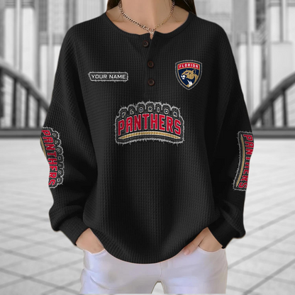 FLA x NHL Personalized Waffle Knit Henley Sweatshirt 2005 DatND DVT