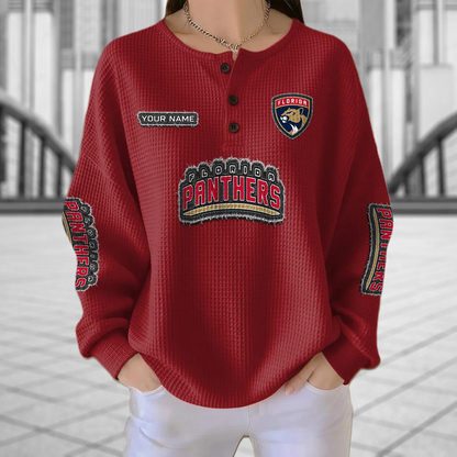 FLA x NHL Personalized Waffle Knit Henley Sweatshirt 2005 DatND DVT