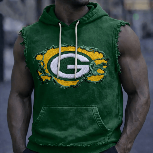 GB x NFL Menƒ??s Sleeveless Hoodie Tank DATND TANTD 280526