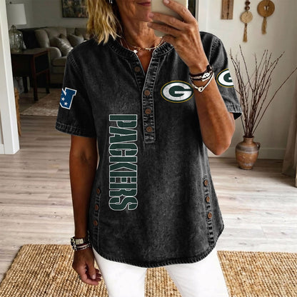 GB x NFL Womenƒ??s Denim Casual Tops DATND LBN 190526