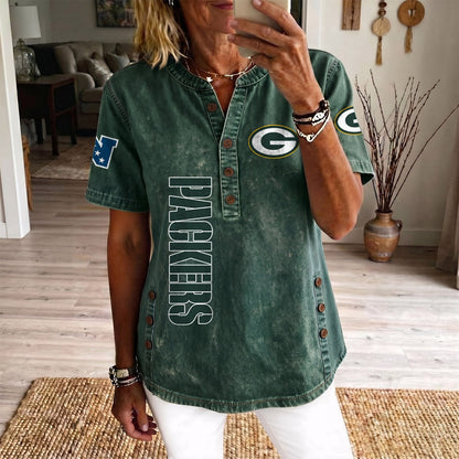 GB x NFL Womenƒ??s Denim Casual Tops DATND LBN 190526