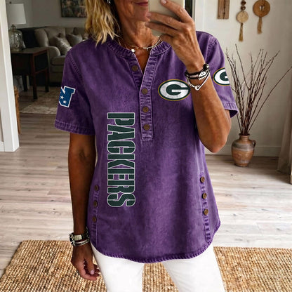 GB x NFL Womenƒ??s Denim Casual Tops DATND LBN 190526