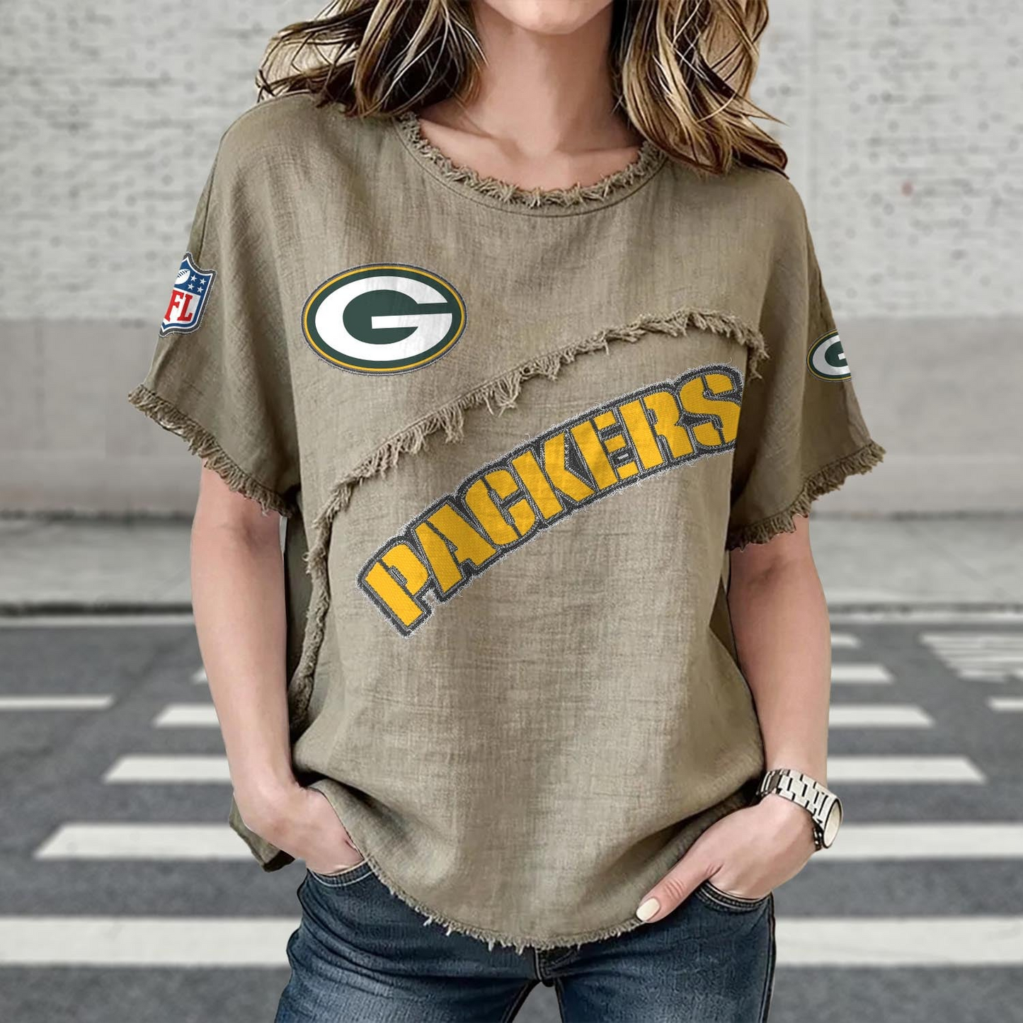 GB x NFL Womenƒ??s Vintage O-Neck 2905 DatND DVT