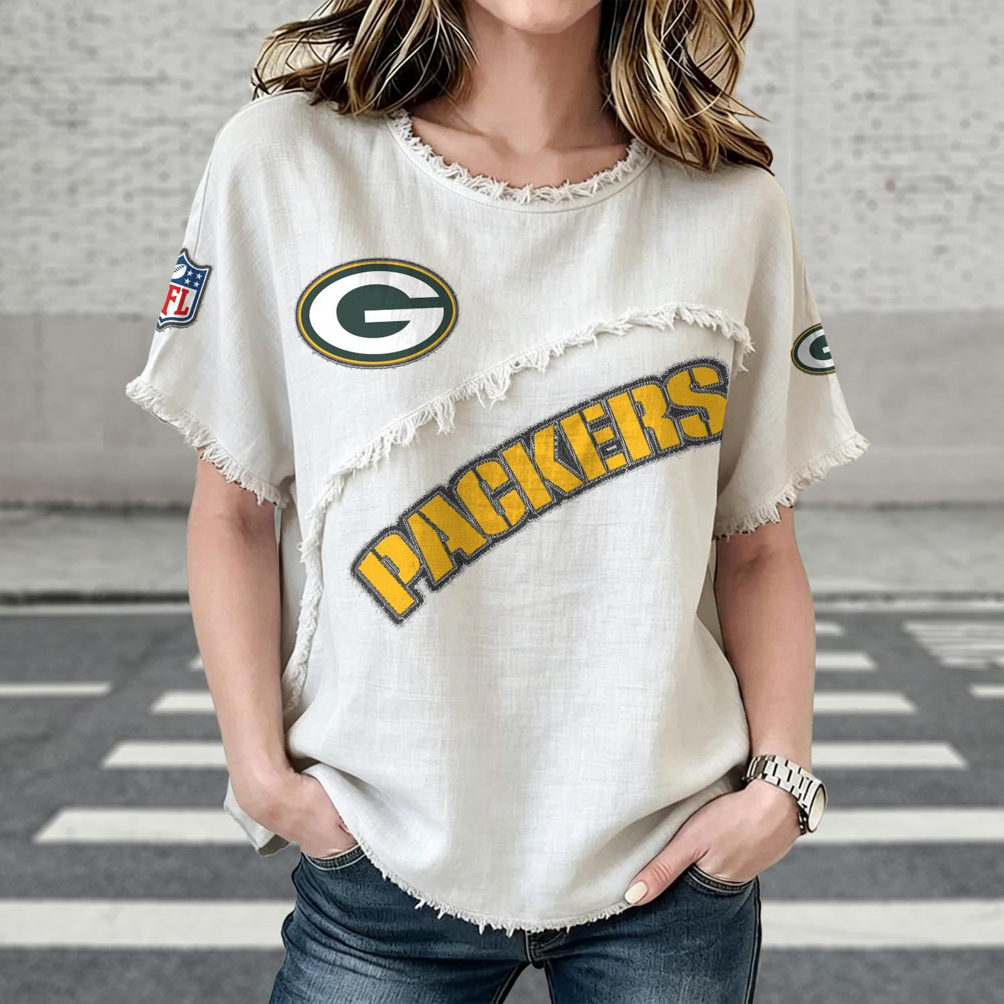 GB x NFL Womenƒ??s Vintage O-Neck 2905 DatND DVT