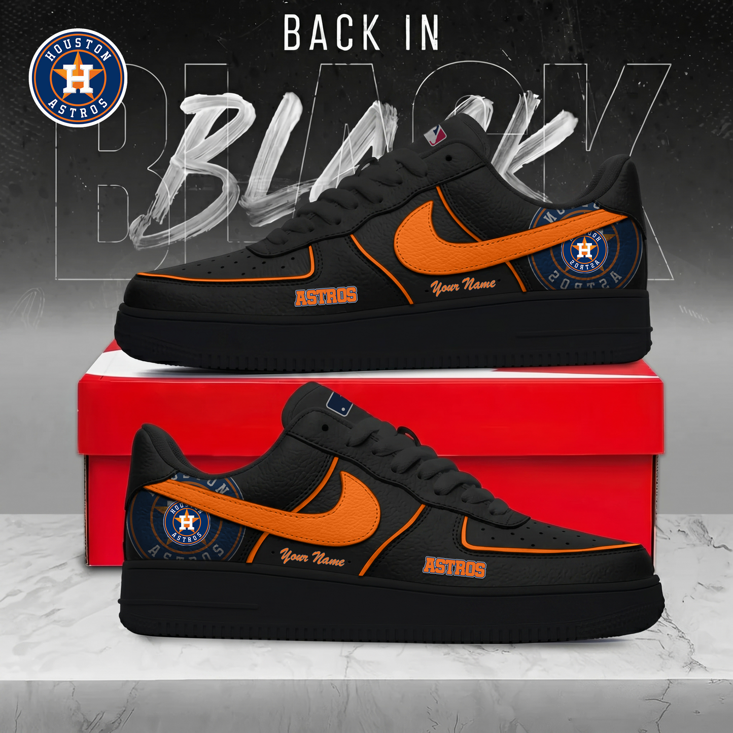 HA x MLB Back In Black AF1 Sneakers 270626