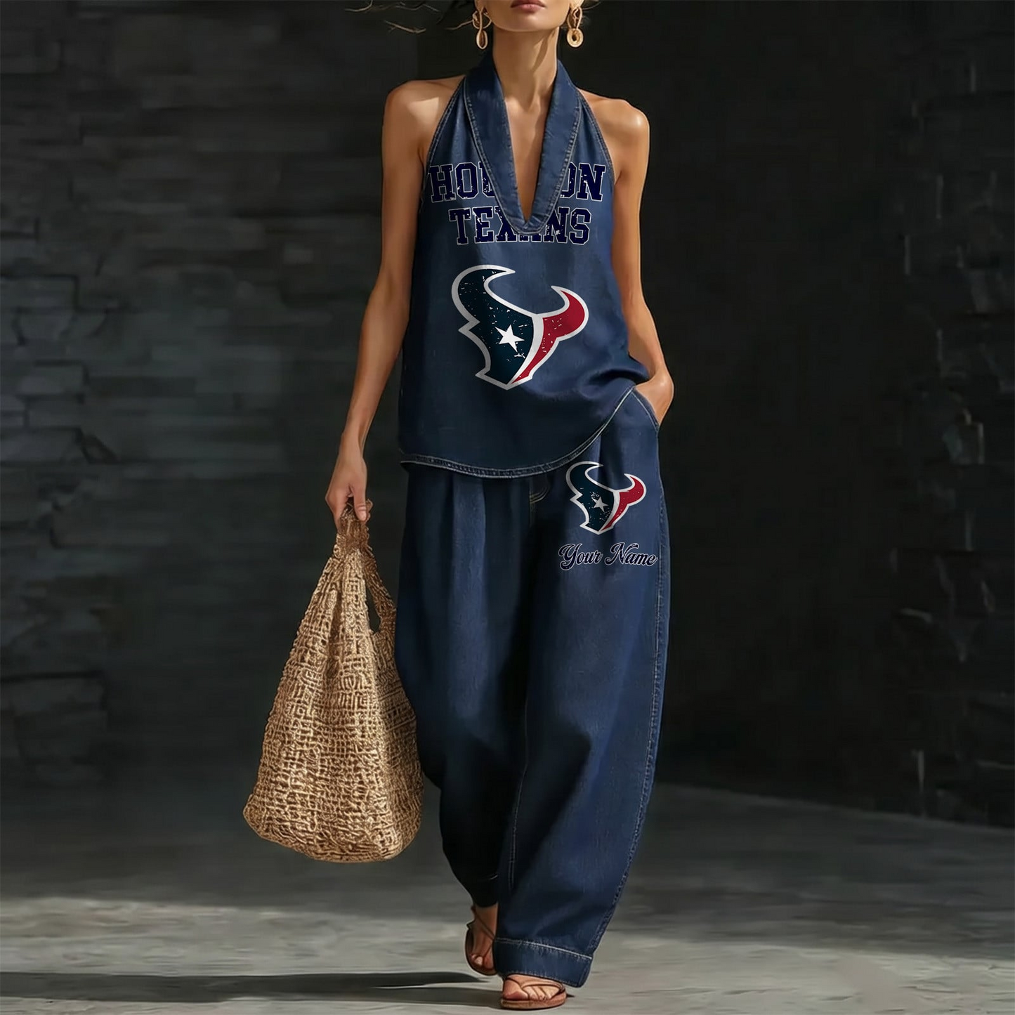 HOU x NFL Women's Vintage Washed Denim Suit DATND TANTD 030626