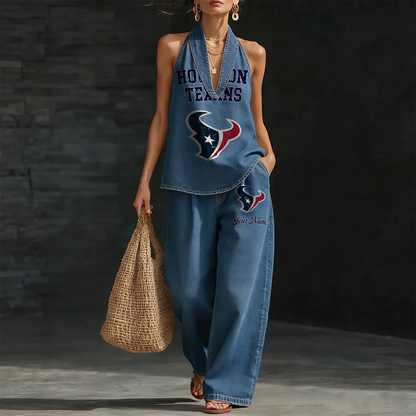 HOU x NFL Women's Vintage Washed Denim Suit DATND TANTD 030626