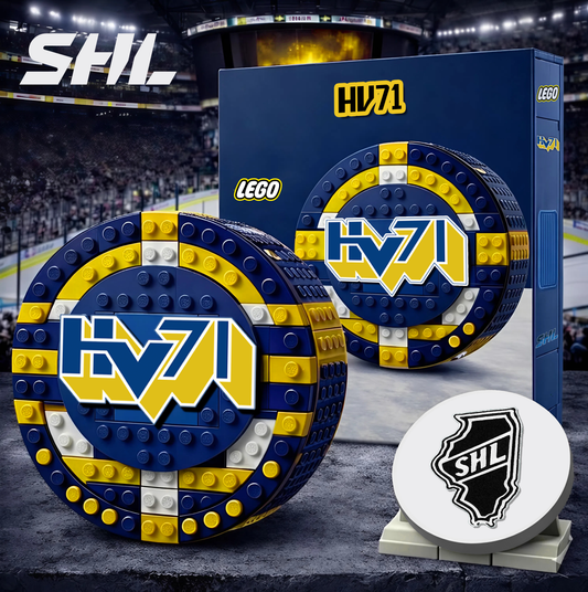 HV71 x SHL Hockey 3D Puck Building Block Set Limited Editions NDT VHM 130426
