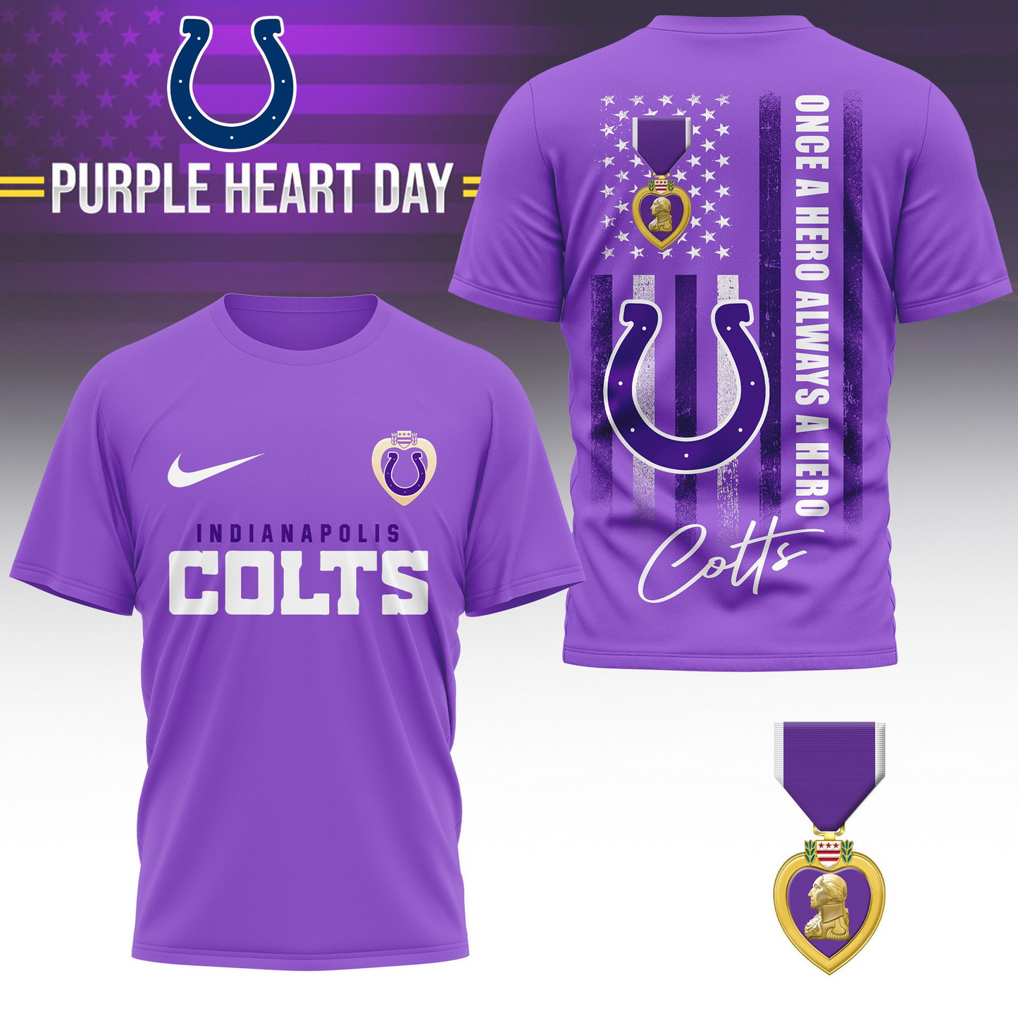 IC Premium National Purple Hear Day 3D Shirt  300626