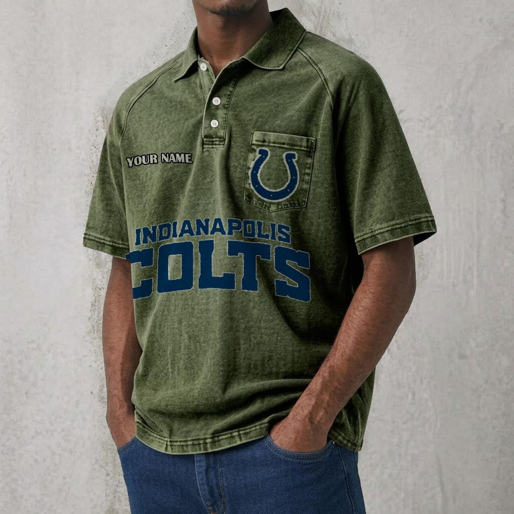 IND x NFL Men's Distressed Turn-Down Collar Polo DATND TANTD 250526