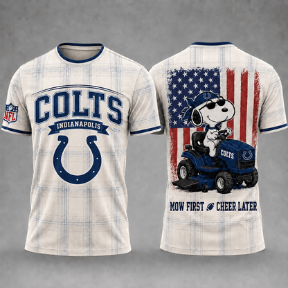 IND x NFL Premium Funny Football Snoopy 3D T-Shirt 0207