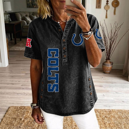 IND x NFL Womenƒ??s Denim Casual Tops DATND LBN 190526
