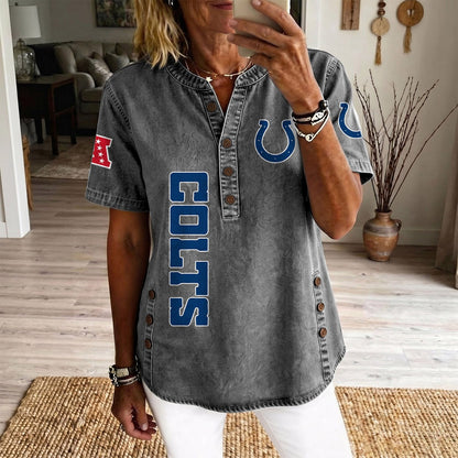 IND x NFL Womenƒ??s Denim Casual Tops DATND LBN 190526