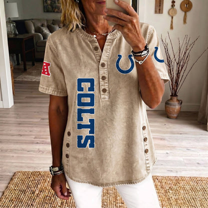 IND x NFL Womenƒ??s Denim Casual Tops DATND LBN 190526