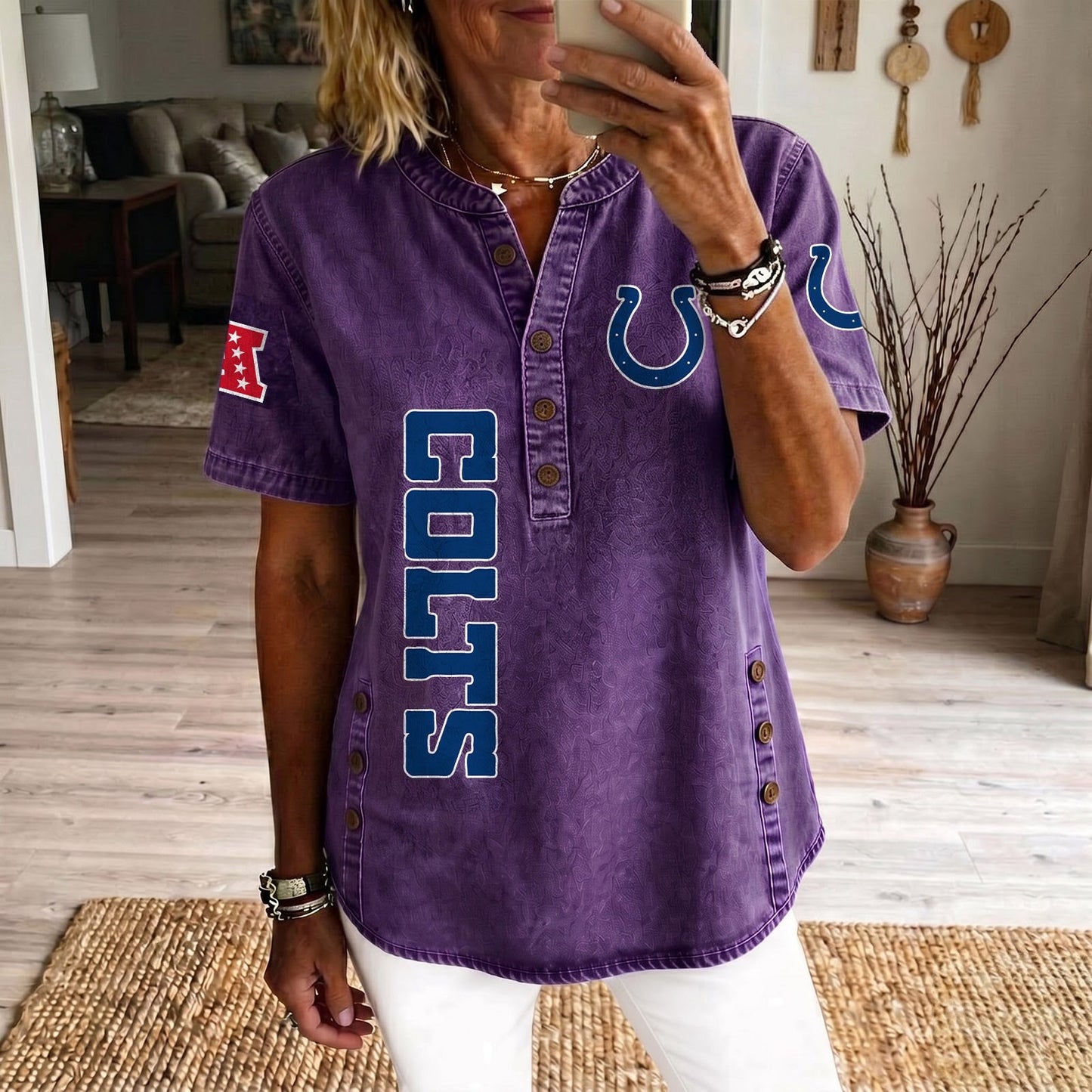 IND x NFL Womenƒ??s Denim Casual Tops DATND LBN 190526