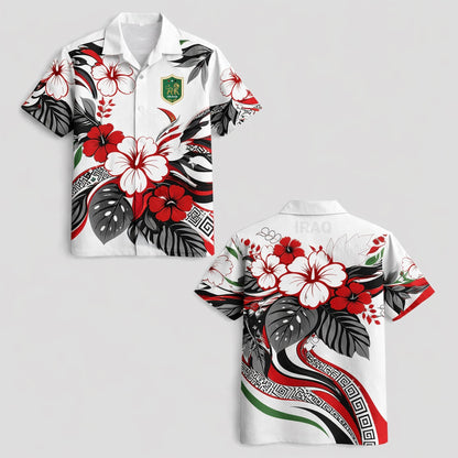 Iraq World Cup 2026 Floral Hawaiian Shirt PVT02 DATND LBN 90526