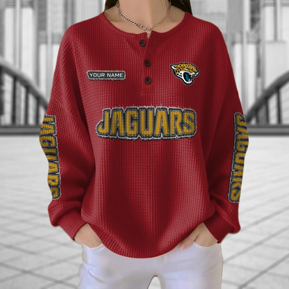 JAC x NFL Personalized Waffle Knit Henley Sweatshirt 2005 DatND DVT