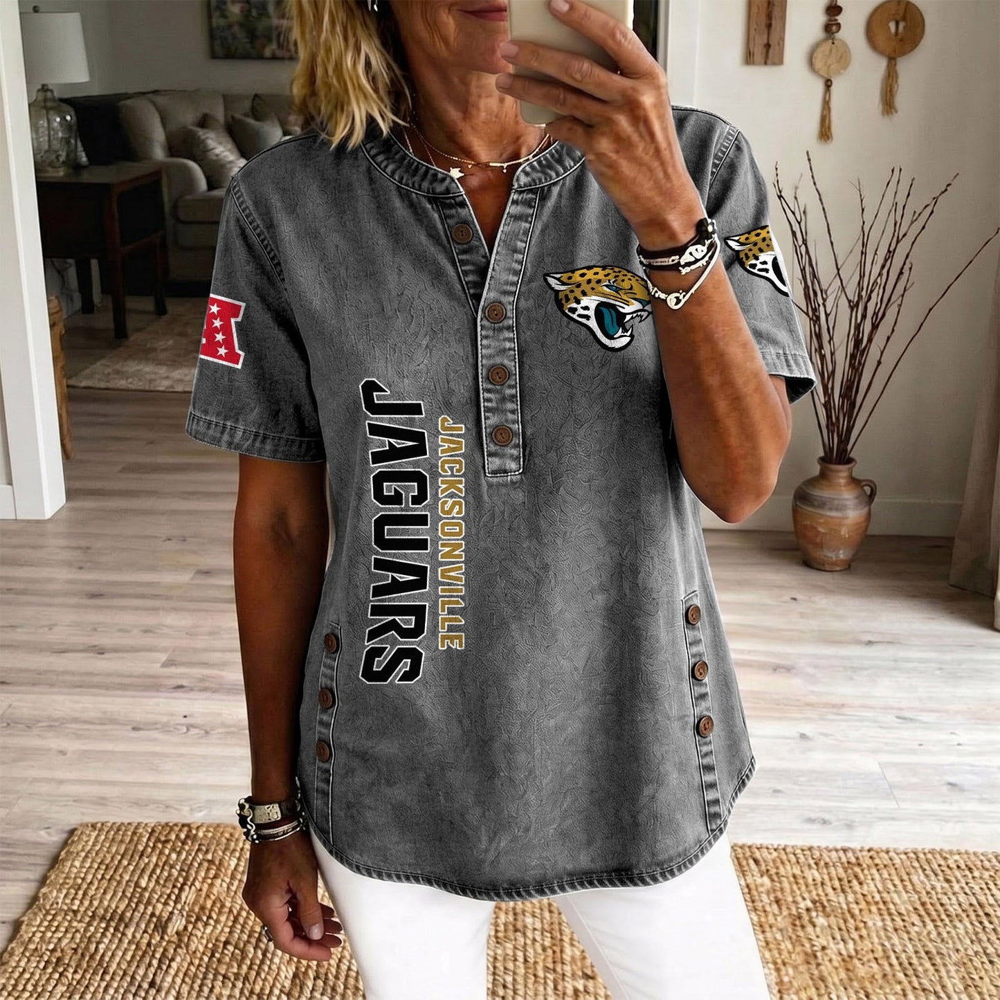 JAC x NFL Womenƒ??s Denim Casual Tops DATND LBN 190526
