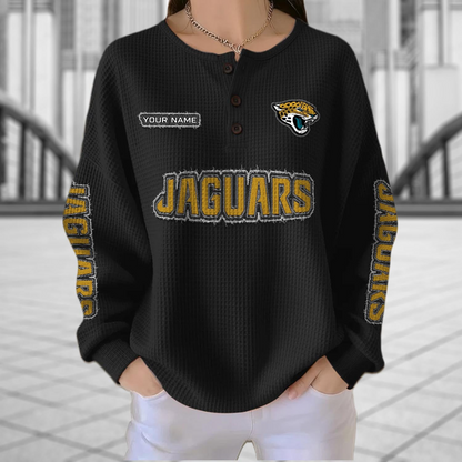 JAC x NFL Personalized Waffle Knit Henley Sweatshirt 2005 DatND DVT