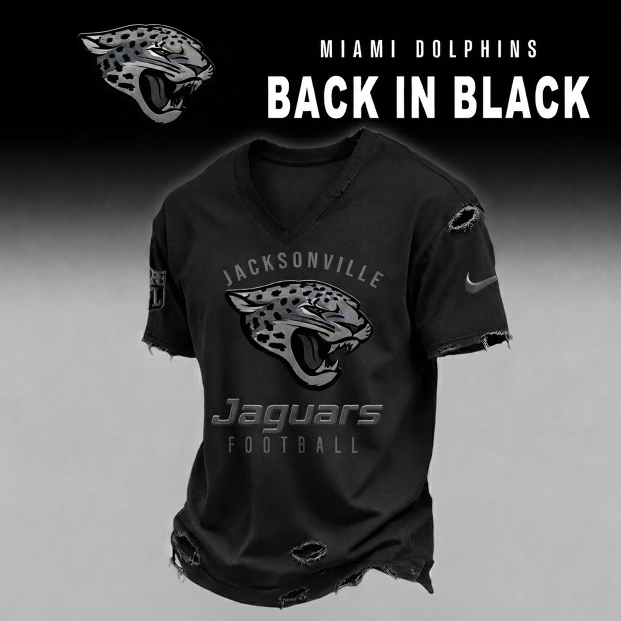 JJ x NFL Back In Black V-neck Shirt 290626