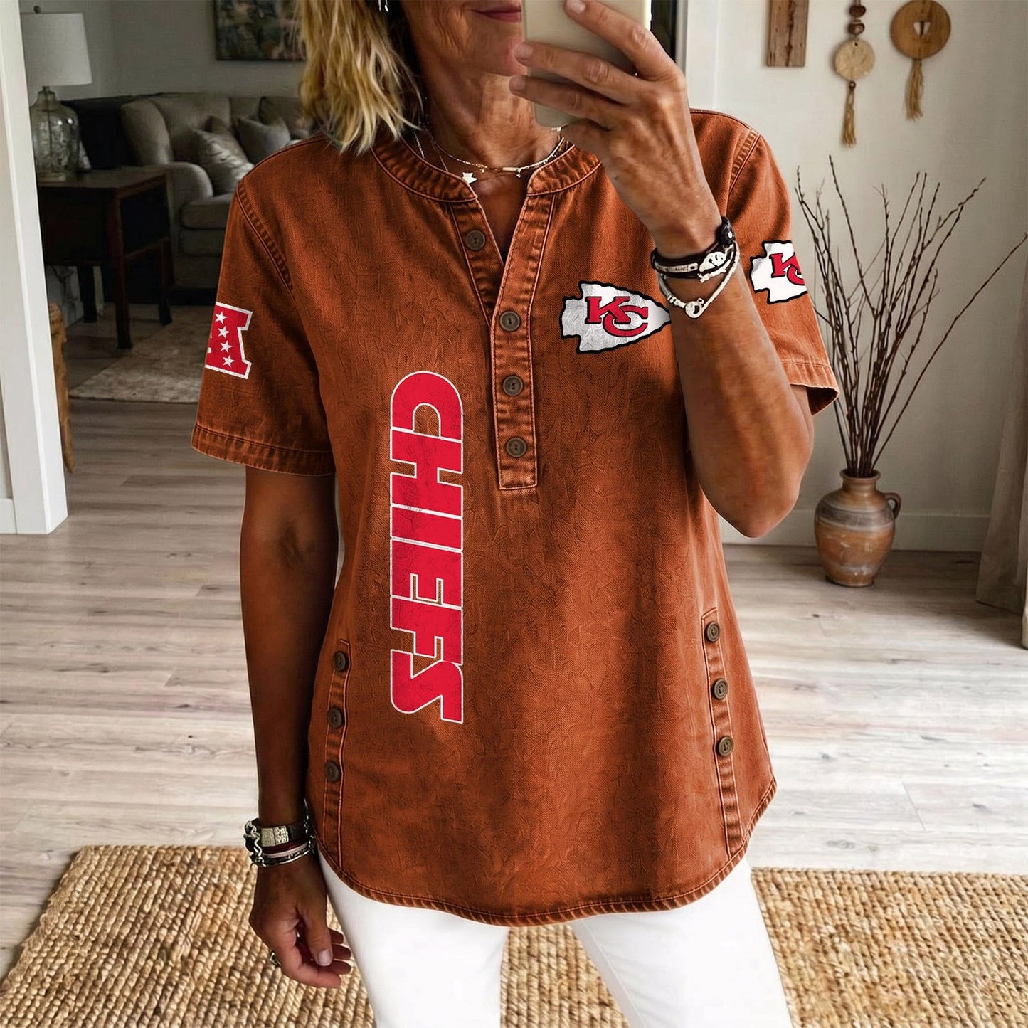 KAN x NFL Womenƒ??s Denim Casual Tops DATND LBN 190526
