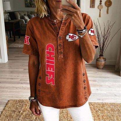 KAN x NFL Womenƒ??s Denim Casual Tops DATND LBN 190526