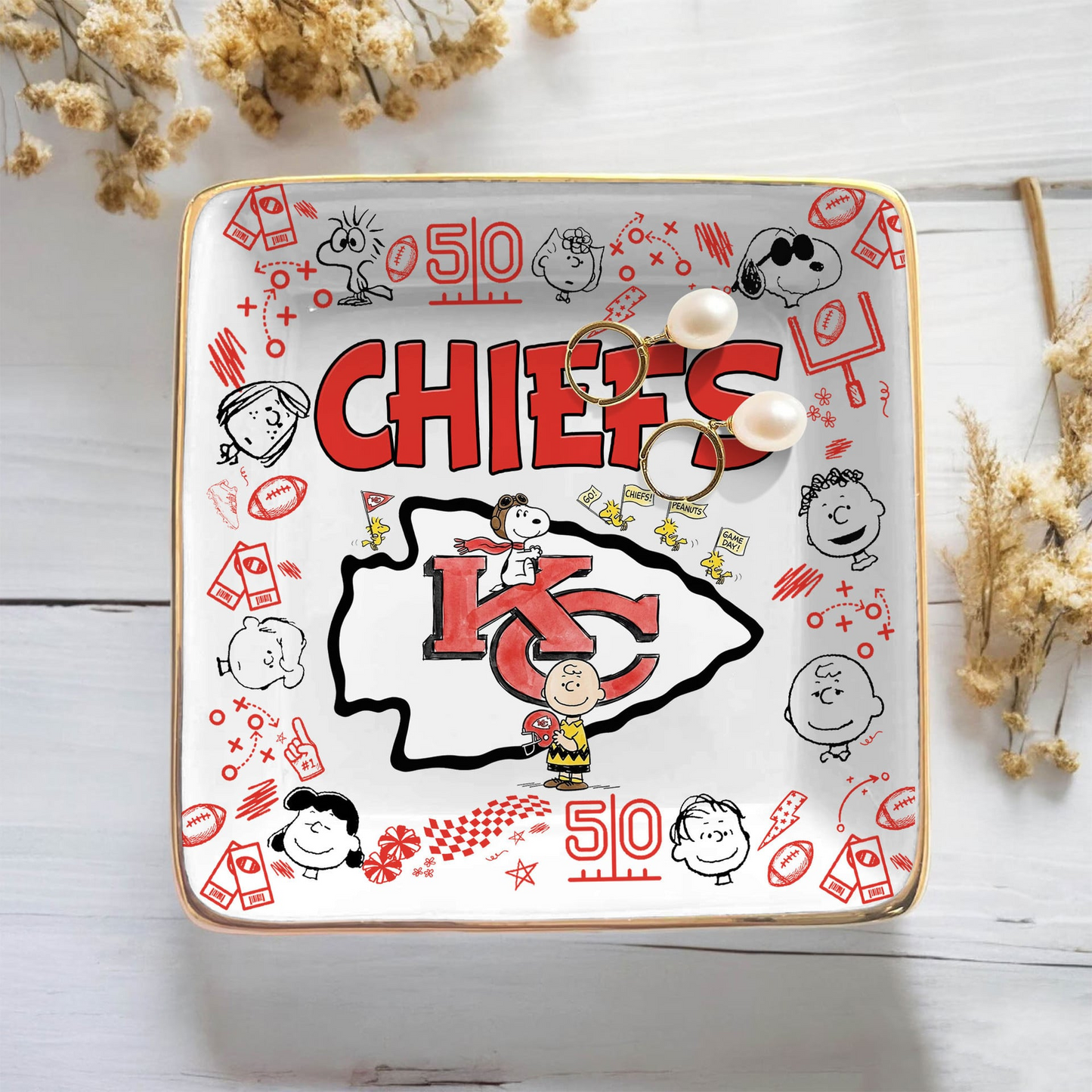KC x NFL Premium NFL Snoopy Jewelry Dish 0406 DatND DVT