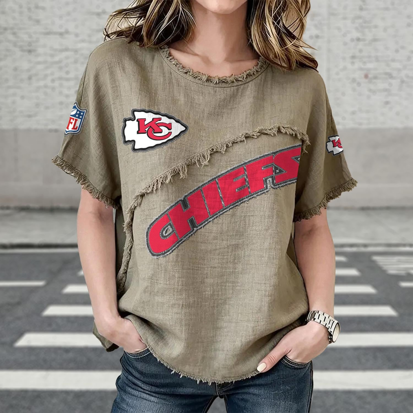 KC x NFL Womenƒ??s Vintage O-Neck 2905 DatND DVT