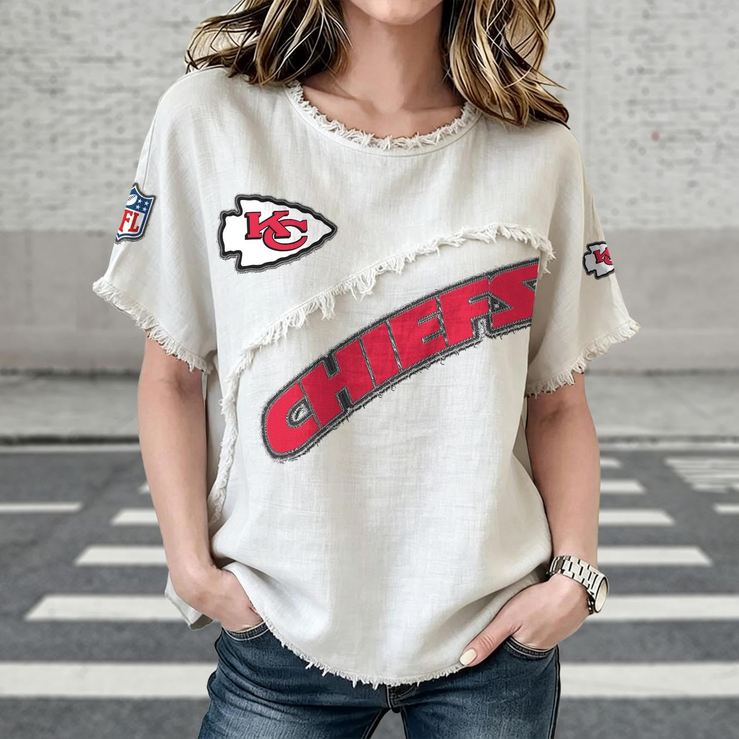 KC x NFL Womenƒ??s Vintage O-Neck 2905 DatND DVT