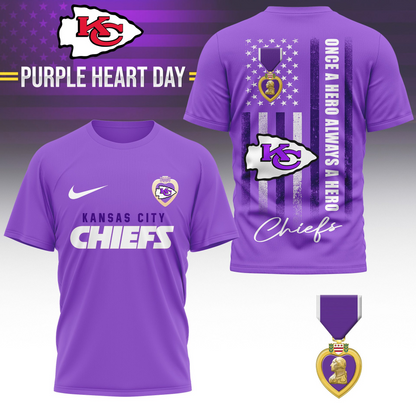 KCC Premium National Purple Hear Day 3D Shirt  300626