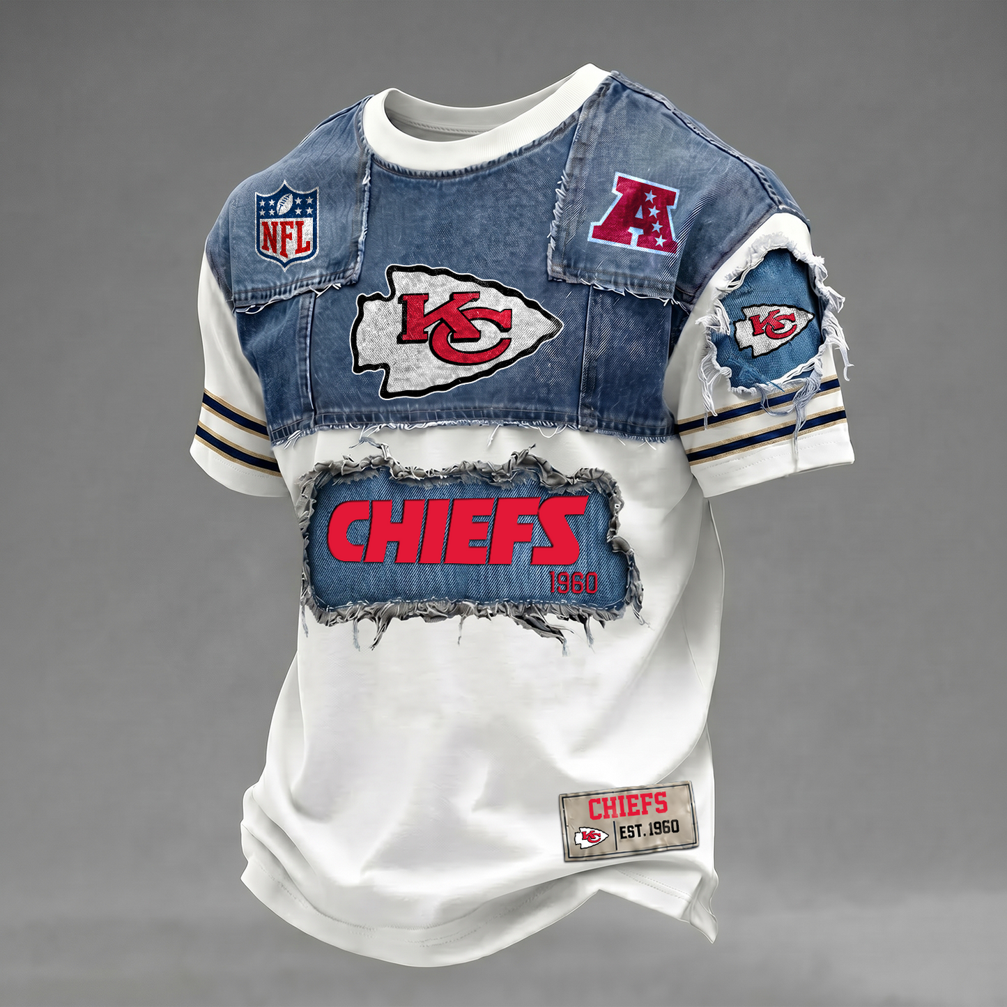 KCC x NFL Patchwork Denim T-Shirt DATND TANTD 080626