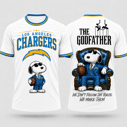 LAC x NFL Premium Funny Football Snoopy The Godfather Rule Maker Game Day 3D Shirt 0307