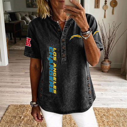 LAC x NFL Womenƒ??s Denim Casual Tops DATND LBN 190526