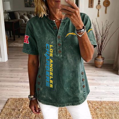 LAC x NFL Womenƒ??s Denim Casual Tops DATND LBN 190526