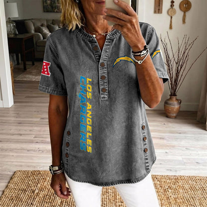 LAC x NFL Womenƒ??s Denim Casual Tops DATND LBN 190526